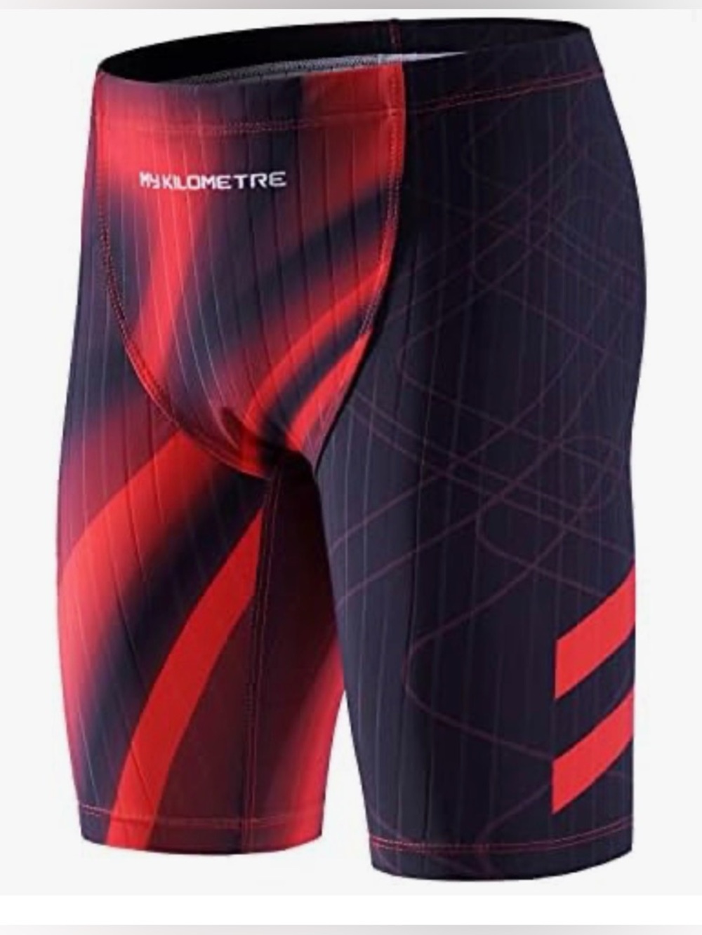 Kilometre Red & Black Compression Swim Jammer NWoT